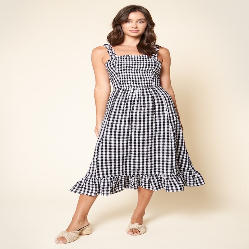 Sugarlips  GINGHAM CHECKERED MIDI DRESS
